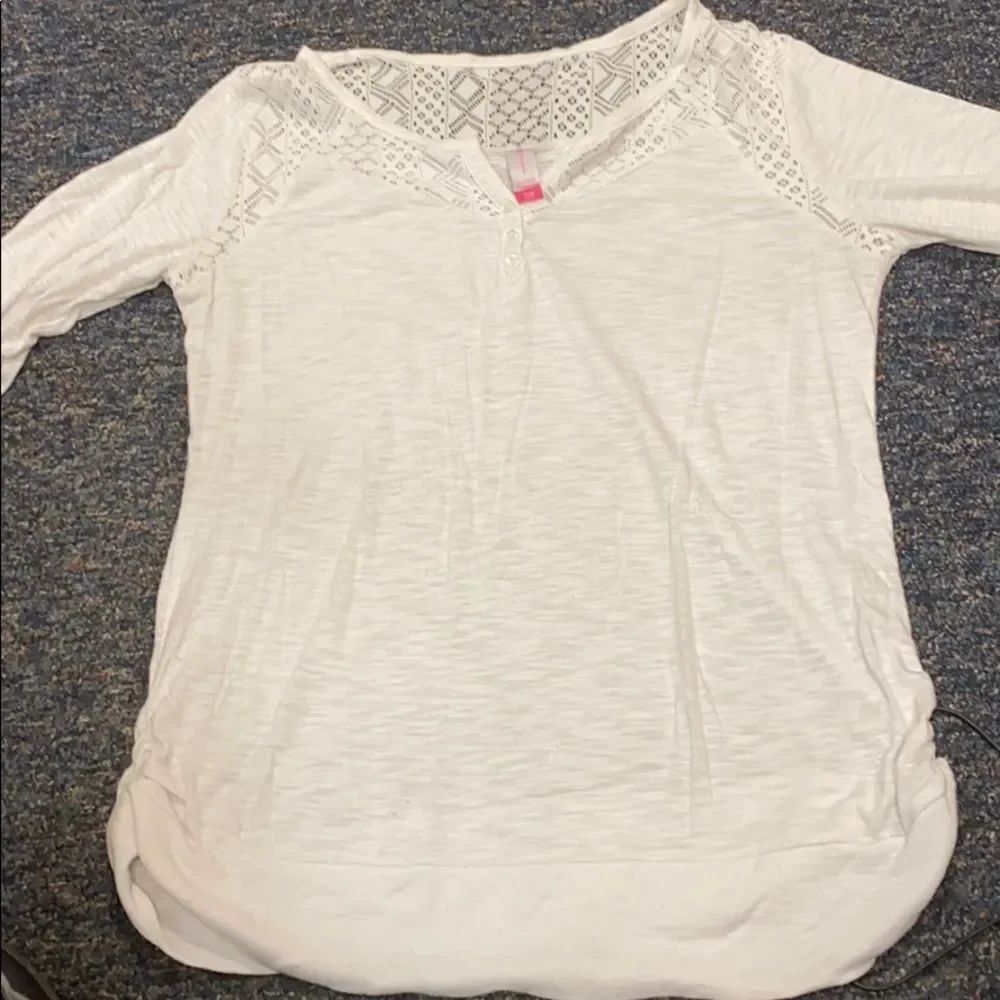 No Boundaries White Crochet Tunic sz. S